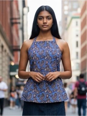 Banana Republic Blue Paisley Top